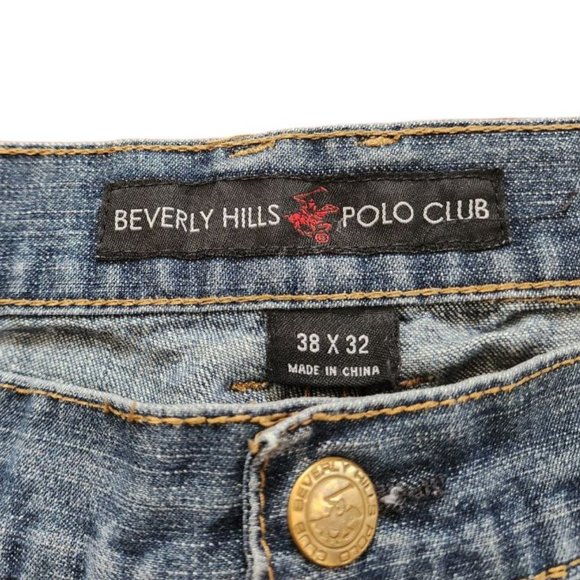 Beverly Hills Polo Club Men's Denim Blue Jean's Straight Size 38x32 - Picture 9 of 13